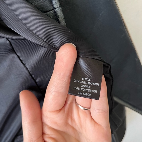 Gianni Bini Distressed Blue Leather Moto Jacket Women’s Size XS - Picture 9 of 16